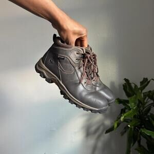 Vintage Unisex Waterproof brown leather hiking boots